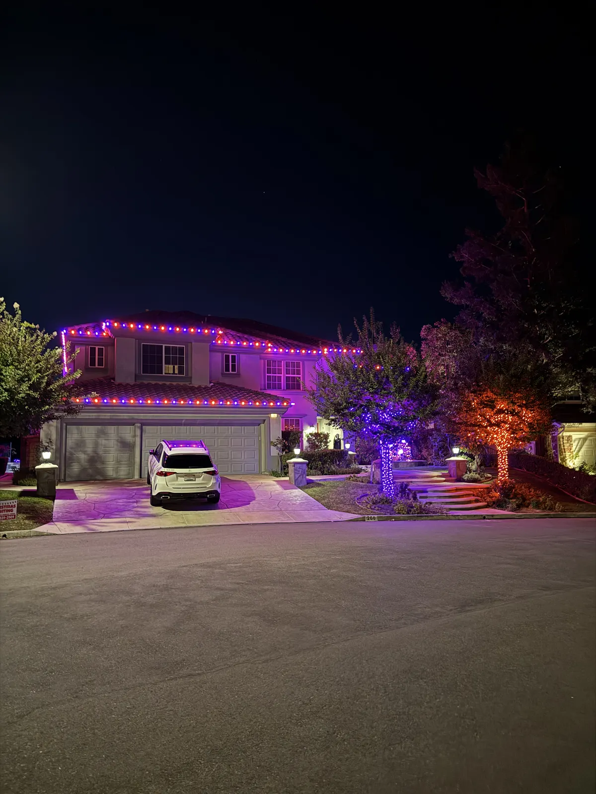Halloween lighting installation